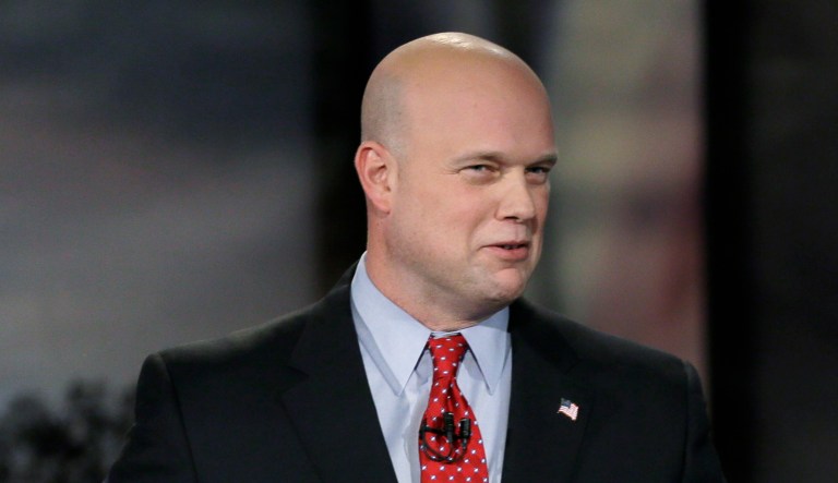Matt Whitaker appears before a live televised debate at Iowa Public Television studios on Apr. 24, 2014 in Johnston, Iowa. 