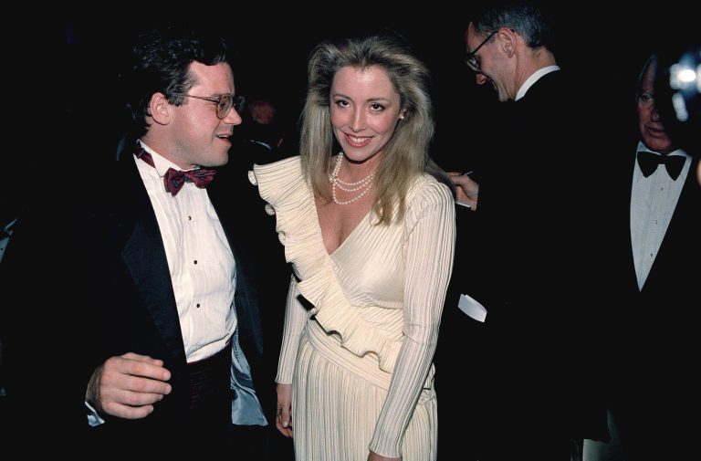 Actress and model Donna Rice and Baltimore Sun White House Correspondent Mike Kelly arrive at the White House Correspondent's Dinner in Washington, D.C., April 21, 1988. Democratic presidential candidate Gary Hart withdrew from the race in March, when rumors of an affair with Rice surfaced.