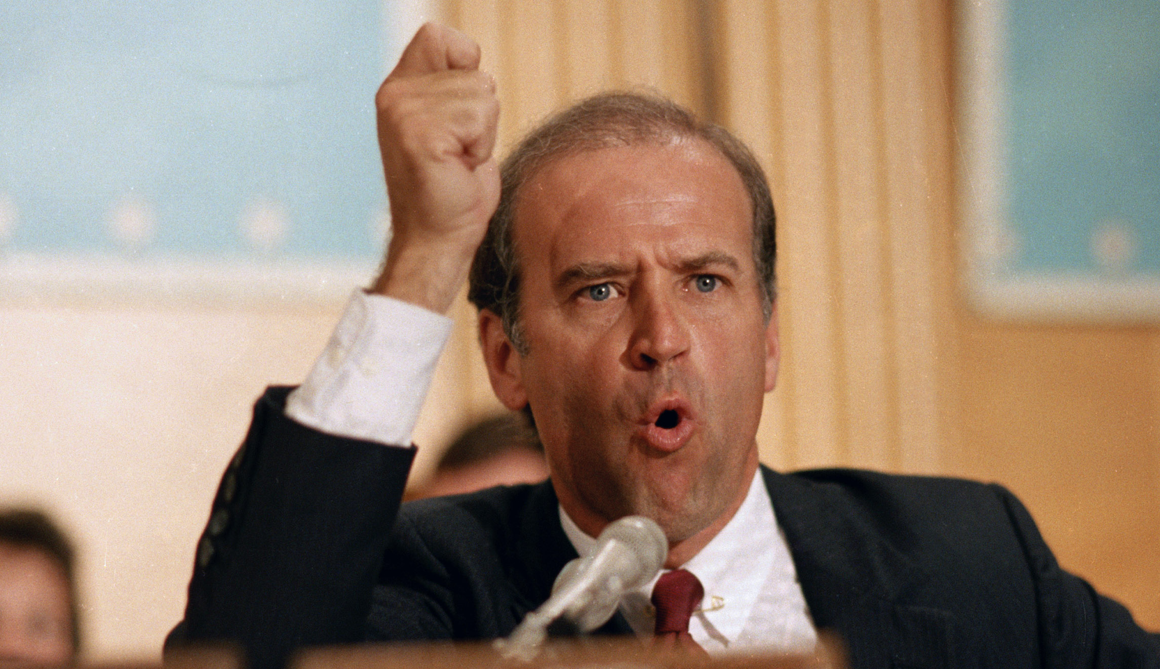 Joe Biden speaks at a hearing in 1986.