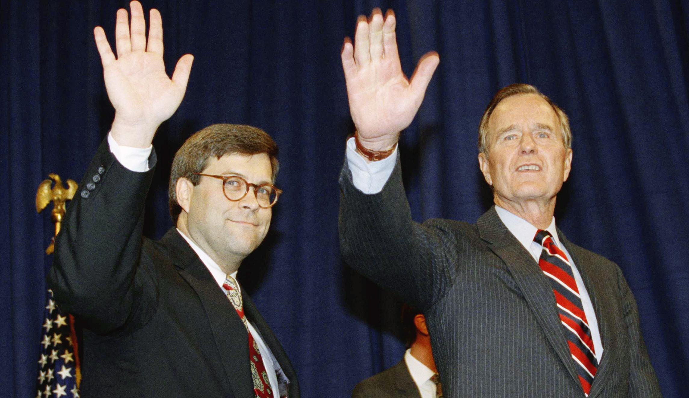 George H.W. Bush and William Barr-1991 FILE