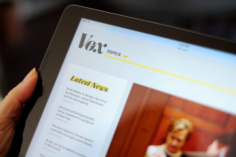 In this 2015 photo, the Vox website is displayed on an iPad in Los Angeles.