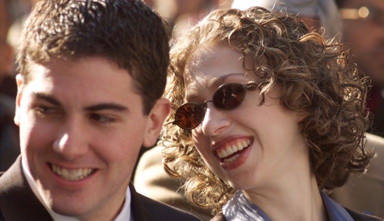 Chelsea Clinton and Jeremy Kane look on during the opening ceremony of the America's Millennium in Washington, Friday, Dec. 31, 1999.
