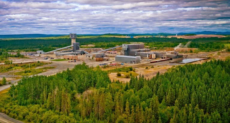 The site of the Matagami Mine in Quebec, Canada. Glencore owns and operates this mining complex, which includes zinc and copper mines, as well as a processing facility.