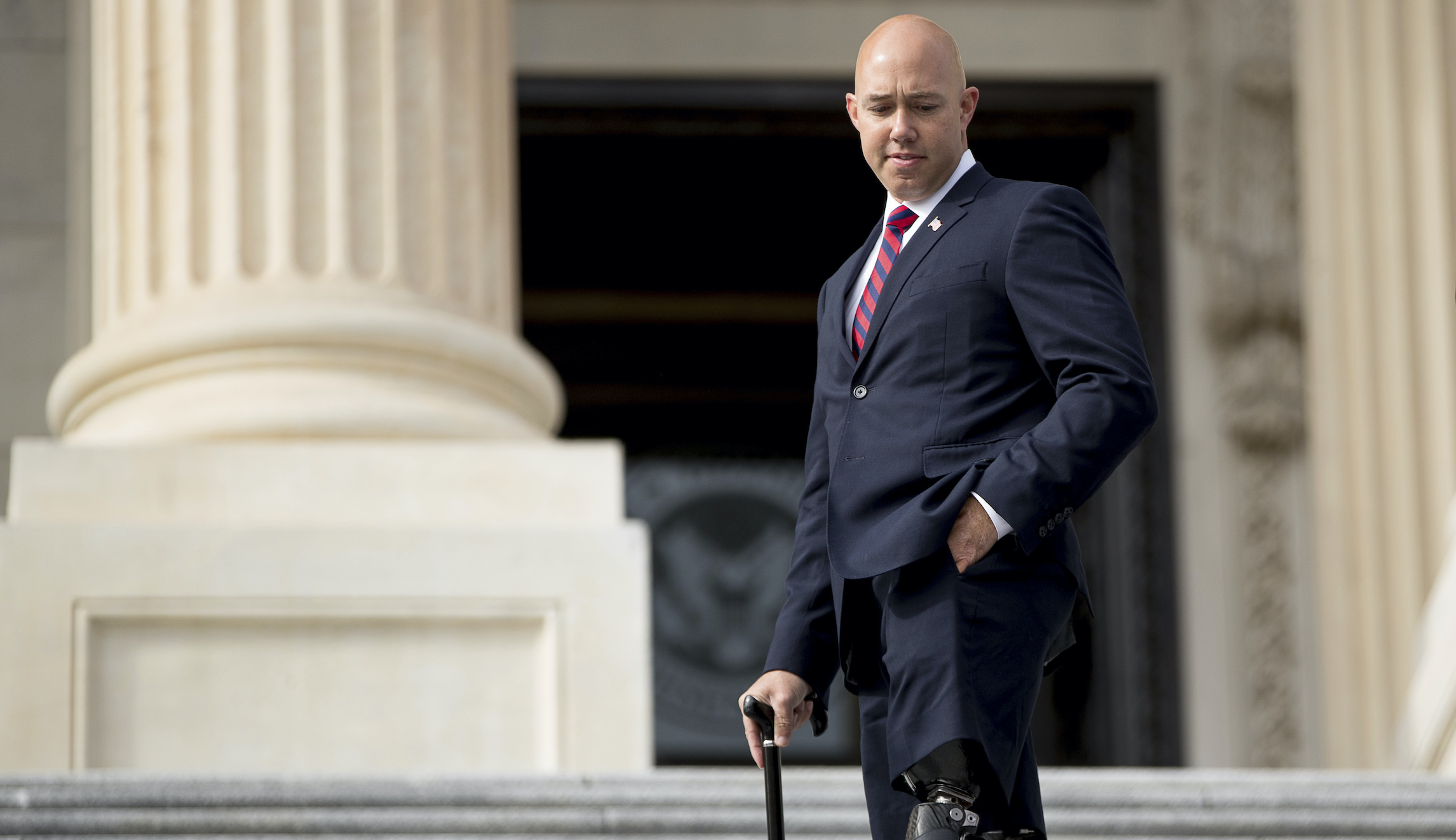 Rep. Brian Mast, Army veteran who lost both legs in Afghanistan, swarmed by protesters: ‘They thought I would be an easy target because my prosthetics’