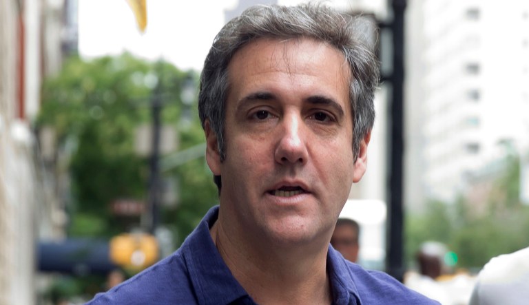 Michael Cohen, formerly a lawyer for President Trump, leaves his hotel in New York. Cohen claims Trump knew in advance about a Trump Tower meeting in June 2016 between a Russian lawyer, Trump's eldest son, and aides. 