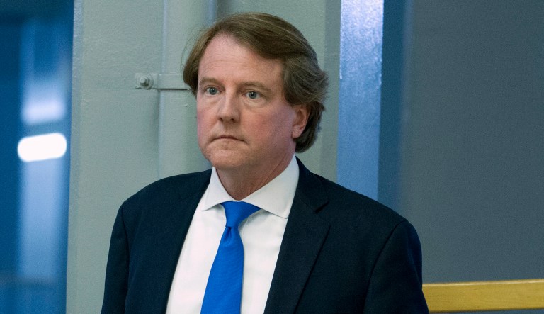 White House counsel Don McGahn on Capitol Hill in Washington. 