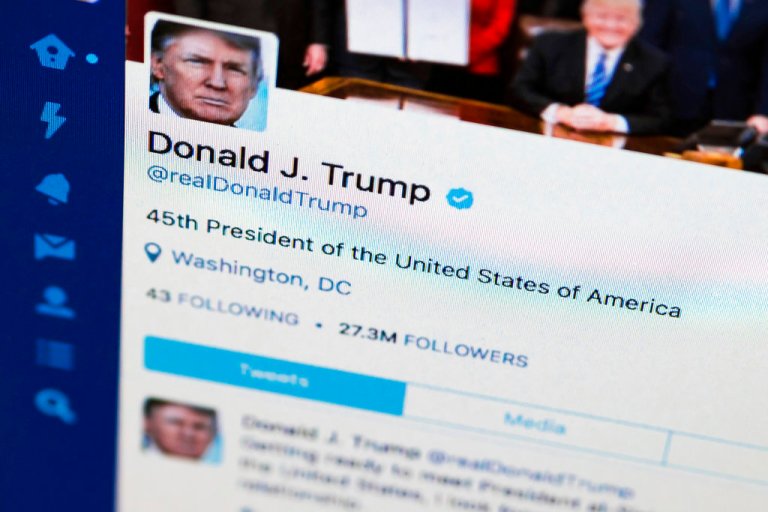 FILE - This April 3, 2017, file photo shows U.S. President Donald Trump's Twitter feed on a computer screen in Washington. President Donald Trump is claiming that Twitter has removed âmany peopleâ from his account. But he appears to have actually gained followers since the beginning of October.
According to the Internet Archiveâs Wayback Machine, which collects snapshots of web pages over time, Trump had 54.8 million followers on Oct. 1. He had 55.3 million as of Friday, Oct. 26, 2018. 