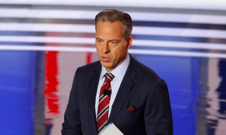 Jake Tapper speaks before the first of two Democratic presidential primary debates hosted by CNN in July 30, 2019, in the Fox Theatre in Detroit. 