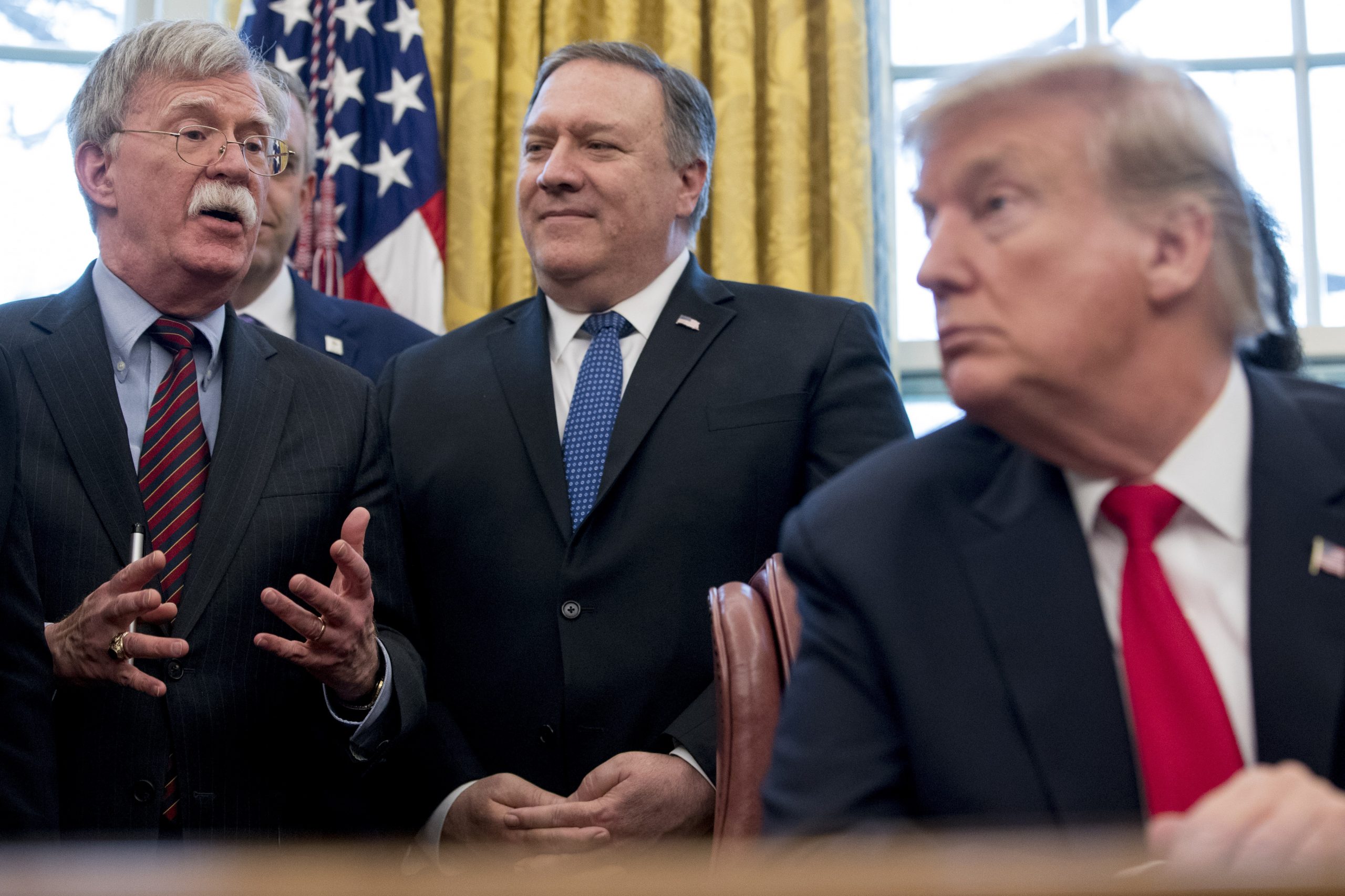 Donald Trump, Mike Pompeo, John Bolton