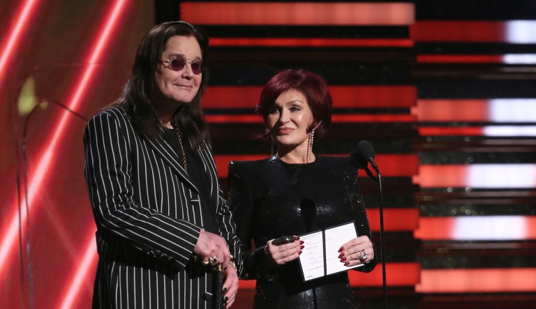 Sharon Osbourne, right, shared an update on her husband, Ozzy's, health following his surgery, Monday, June 13, 2022. Pictured here, the couple presents the award for best rap/sung performance at the 62nd annual Grammy Awards on Sunday, Jan. 26, 2020, in Los Angeles.