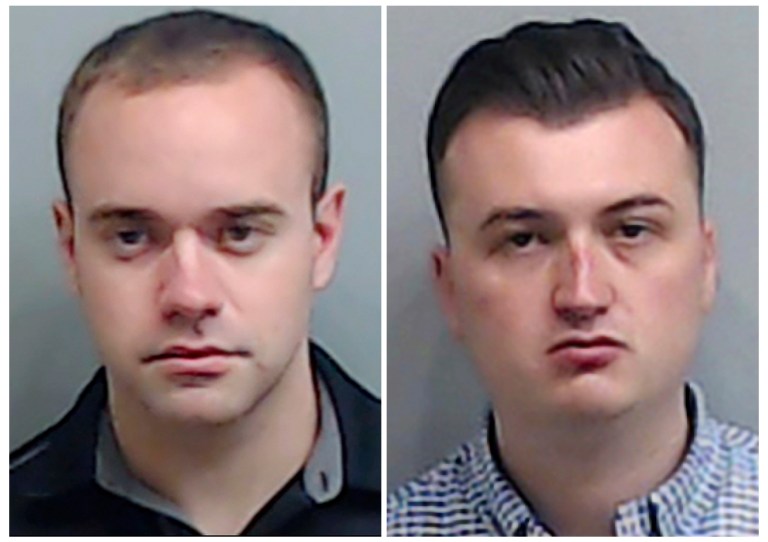 This photo shows Atlanta Police Officers Garrett Rolfe, left, and Devin Brosnan. The special prosecutor overseeing the case against the two officers announced Tuesday afternoon that he would not pursue charges against the officers.