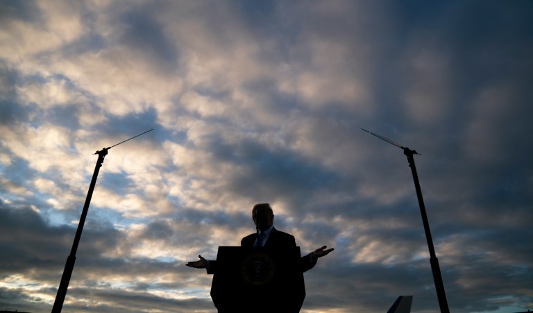 Trump deploys Air Force One and airport hangars to hold rallies in time of COVID-19