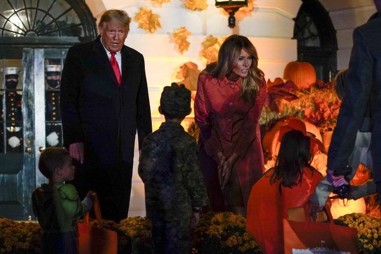 Children in Donald Trump and Melania costumes at White House halloween party go viral