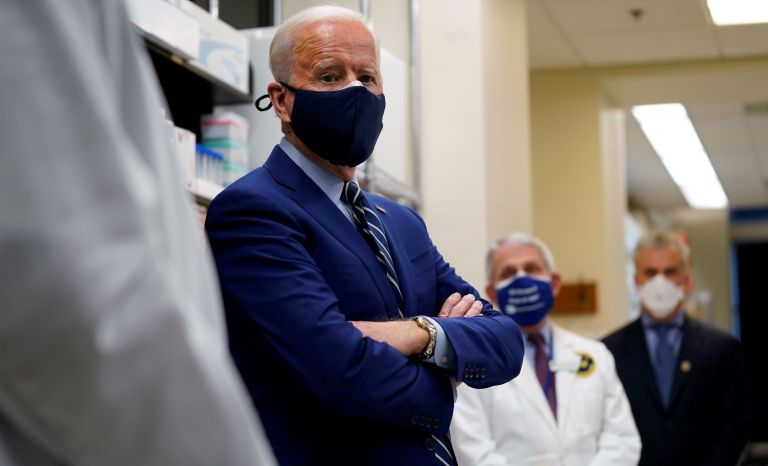 resident Joe Biden visits the Viral Pathogenesis Laboratory at the National Institutes of Health, Thursday, Feb. 11, 2021, in Bethesda, Md.