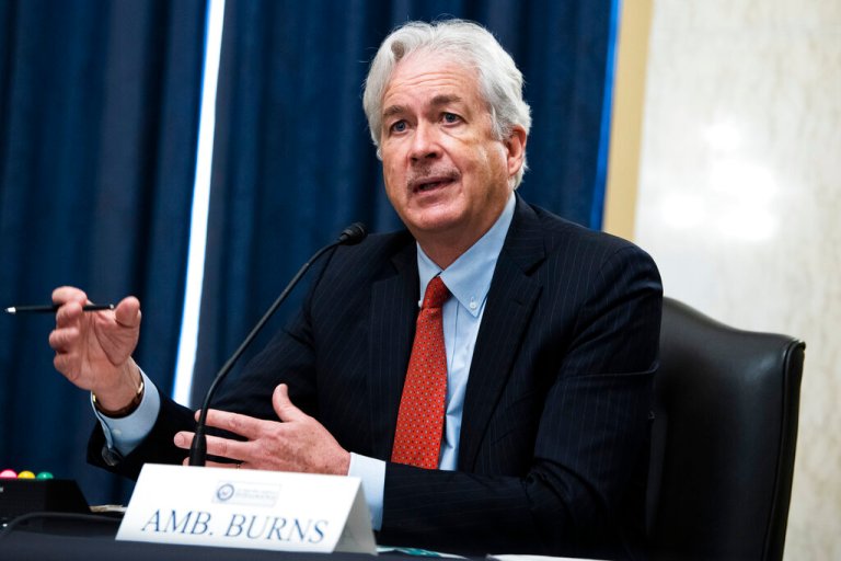 William Burns testifies during his Senate Select Intelligence Committee confirmation hearing on Feb. 24, 2021, in Washington.