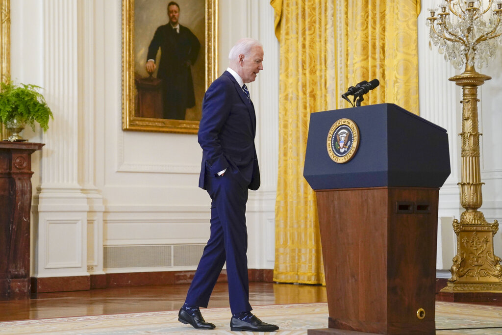 Joe Biden clears very low bar at first press conference