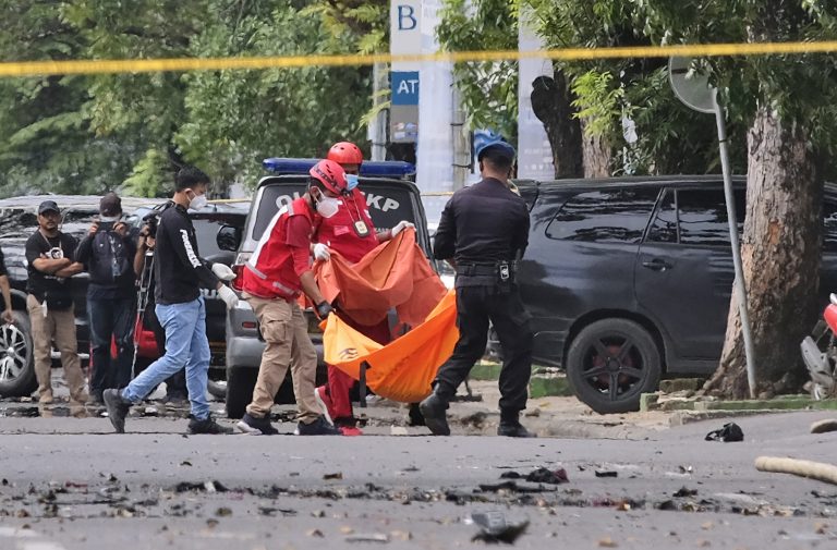 Suspected suicide bombing outside Catholic church in Indonesia injures at least 20