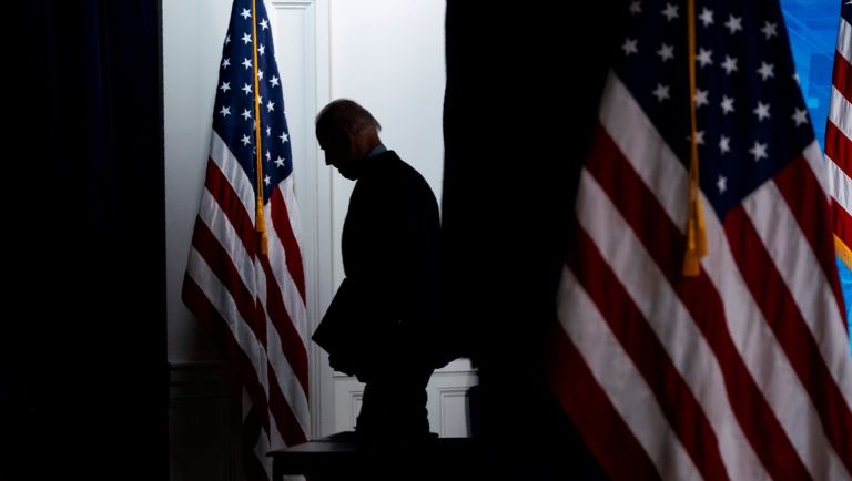 President Joe Biden walks off after speaking about COVID-19 vaccinations at the White House, Wednesday, April 21, 2021, in Washington.