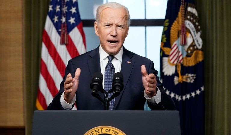 In this April 14, 2021, file photo, President Joe Biden speaks about the withdrawal of the remainder of U.S. troops from Afghanistan.