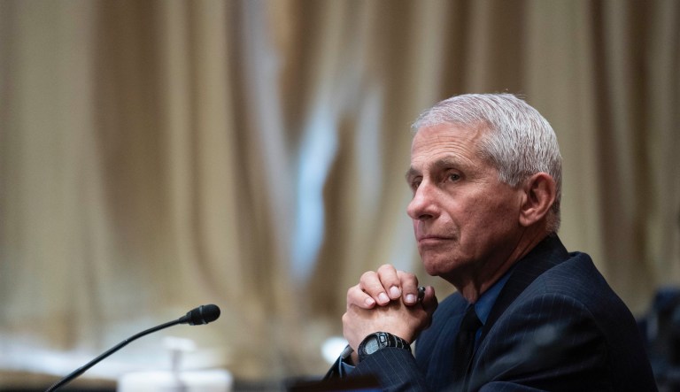 Dr. Anthony Fauci, director of the National Institute of Allergy and Infectious Diseases, listens during a Senate Appropriations Subcommittee looking into the budget estimates for National Institute of Health (NIH) and the state of medical research, Wednesday, May 26, 2021, on Capitol Hill in Washington.
