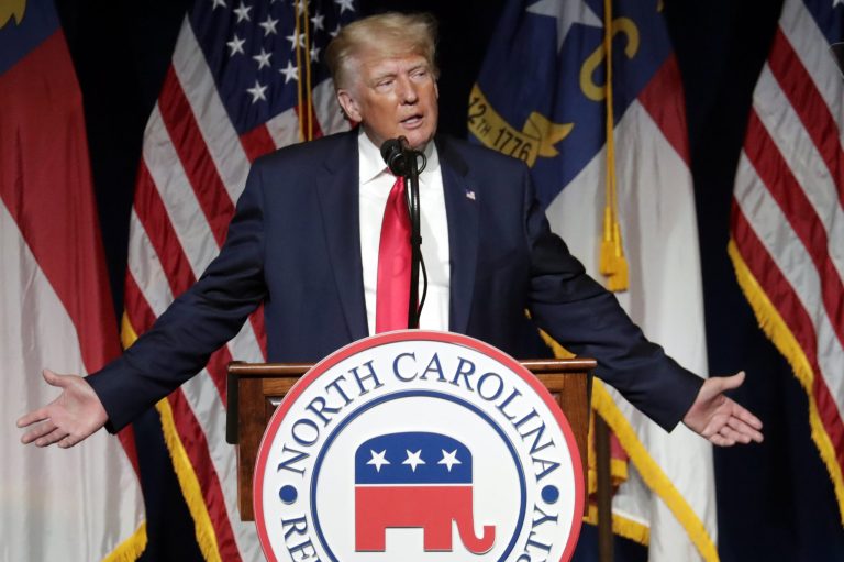 Trump slams Facebook, calls for ‘reparations’ from China in NC GOP speech