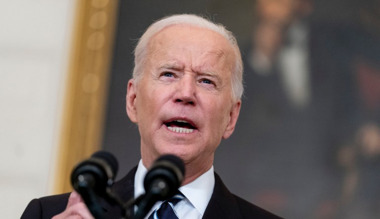 President Joe Biden speaks about his plan to stop the spread of the Delta variant and boost COVID-19 vaccinations in the State Dining Room at the White House in Washington, Thursday, Sept. 9, 2021.