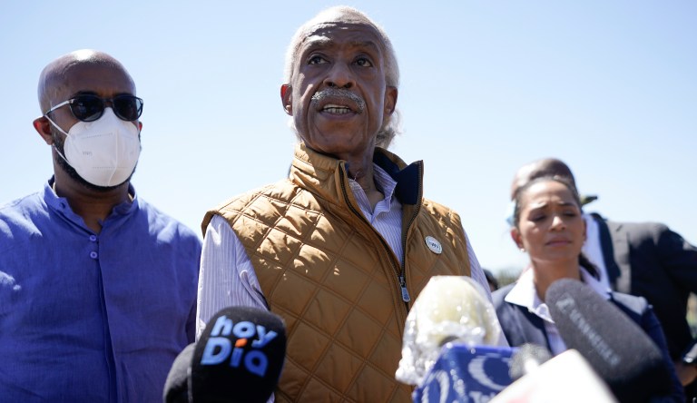 Al Sharpton’s border trip descends into farce as he is heckled during 150-second speech