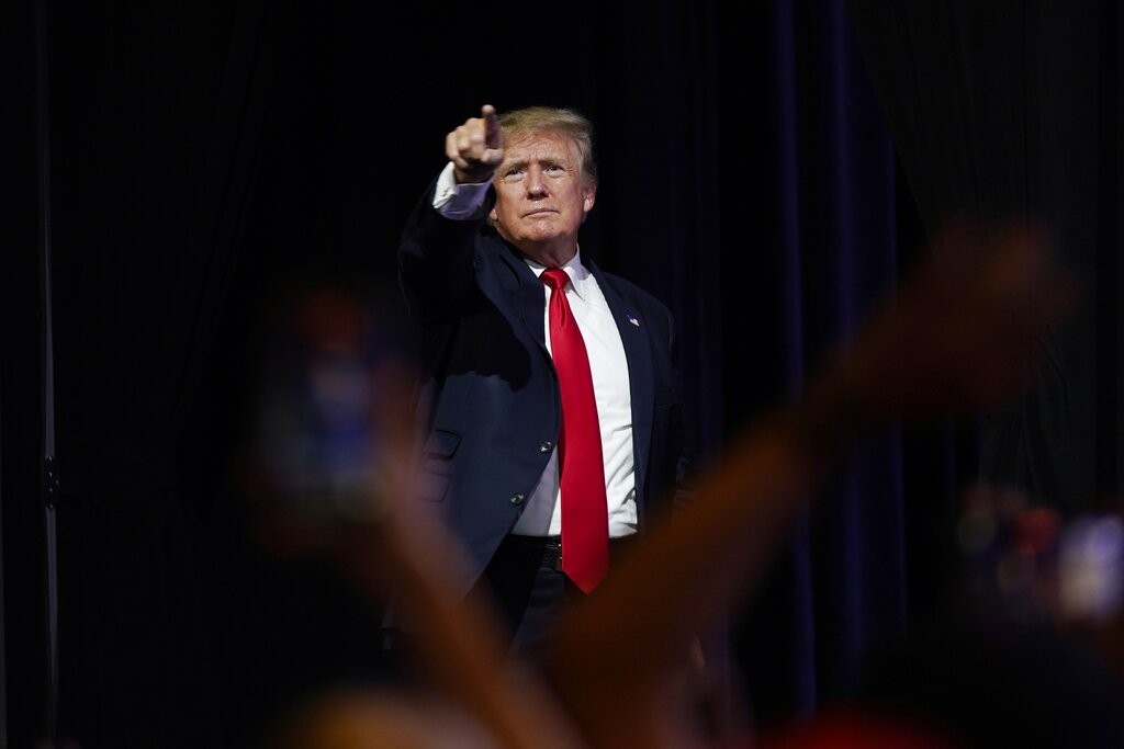 Trump urges Virginians to vote for Youngkin while casting doubt on state voting system