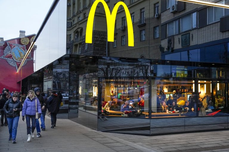 WATCH: Russian man chains himself to McDonald’s to prevent closing