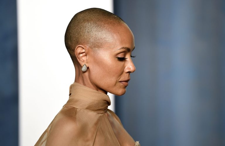 Jada Pinkett Smith arrives at the Vanity Fair Oscar Party on Sunday, March 27, 2022.