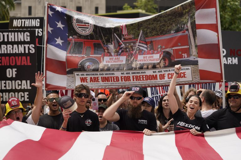 ‘Medical freedom, in America especially’: Mandate protesters gather in LA