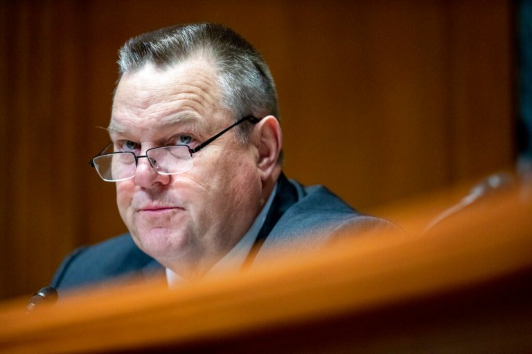 Sen. Jon Tester, D-Mont., questions Chairman of the Joint Chiefs of Staff Gen. Mark Milley and Defense Secretary Lloyd Austin as they testify at a Senate Appropriations hearing on Capitol Hill in Washington, Tuesday, May 3, 2022.