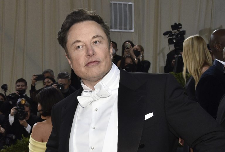 FILE - Elon Musk attends The Metropolitan Museum of Art's Costume Institute benefit gala celebrating the opening of the 