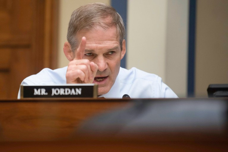 Jim Jordan said he never discussed pardons regarding January 6.  (AP Photo/Kevin Wolf)