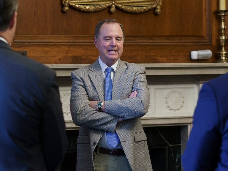 Rep. Adam Schiff, D-Calif., chairman of the House Intelligence Committee, and a member of the House select committee investigating the January 6, 2021 attack, is seen during a meeting at the Capitol in Washington, Friday, July 29, 2022. Schiff stated Friday, Aug. 12, 2022 that he hopes the Department of Justice will pursue their investigation on former President Donald Trump 