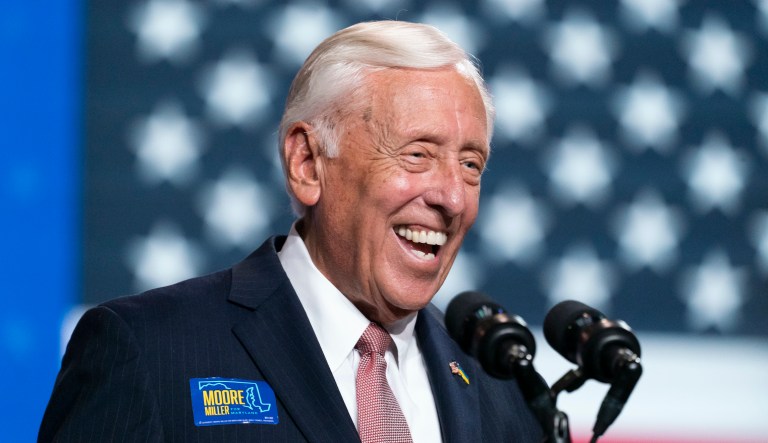 House Majority Leader Steny Hoyer of Maryland speaks during a rally for the Democratic National Committee at Richard Montgomery High School, Thursday, Aug. 25, 2022, in Rockville, Md.