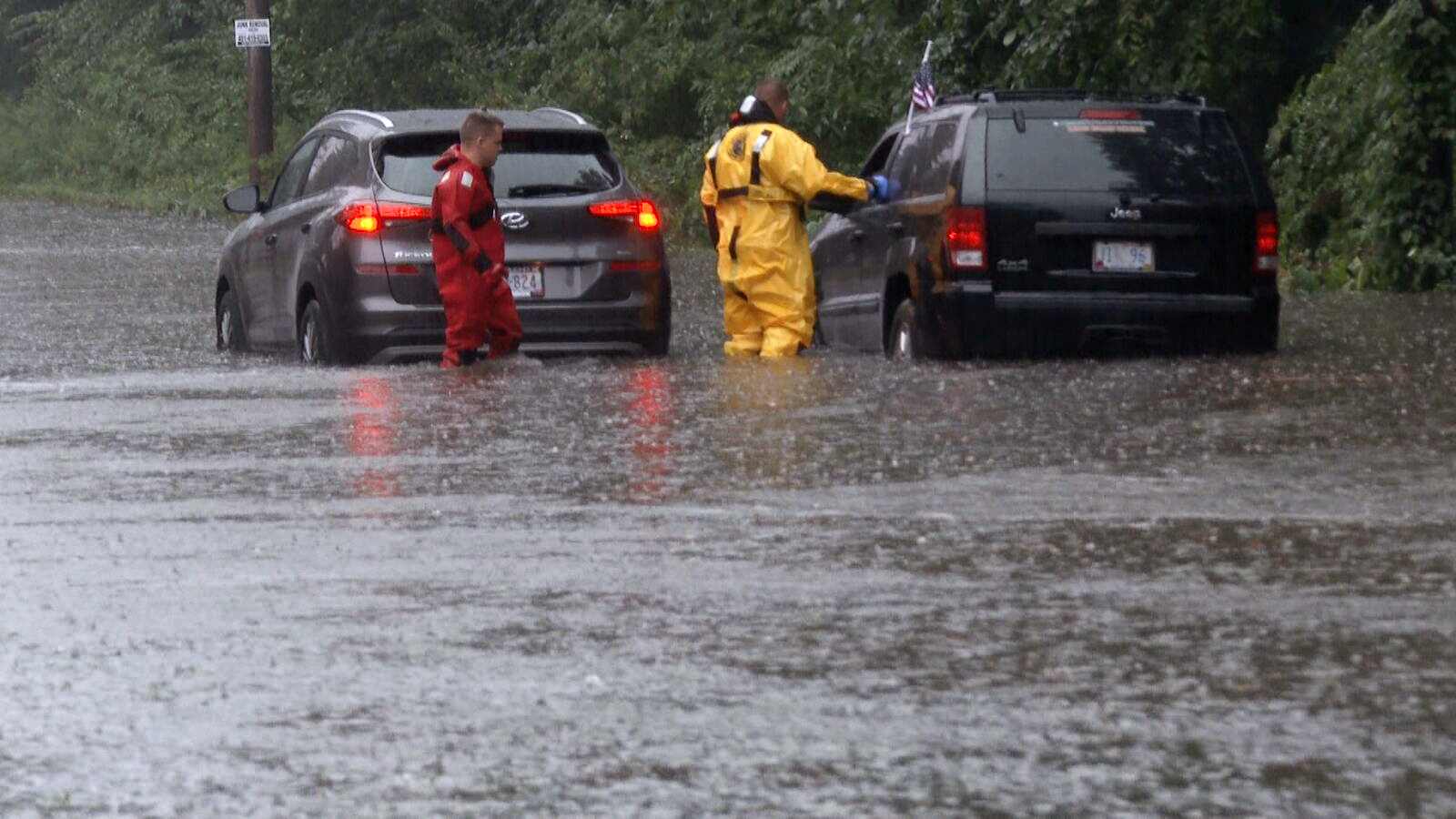 Torrential downpour floods and wreaks havoc across the Ocean State