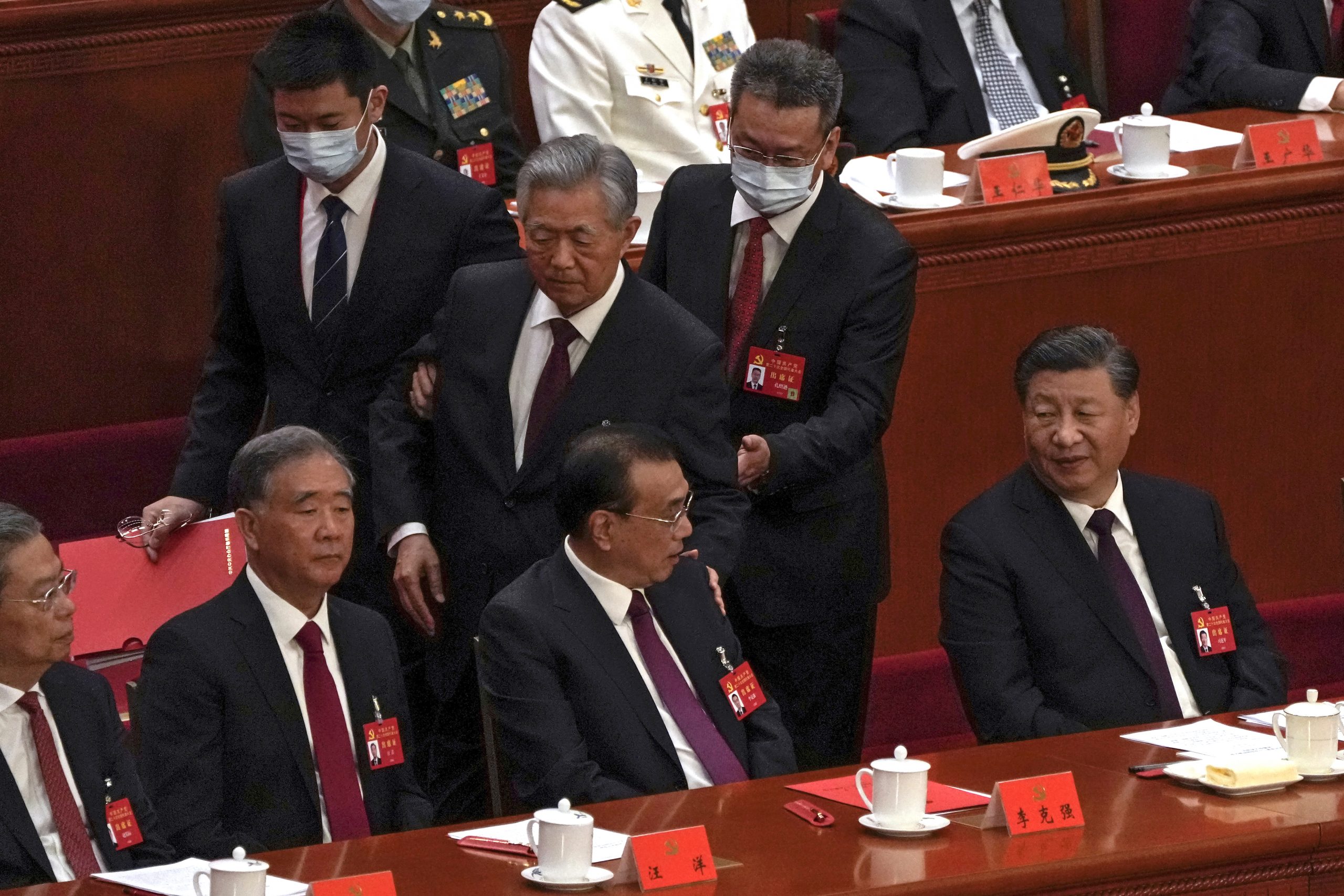 WATCH: Shock moment former Chinese President Hu Jintao gets escorted from party conference