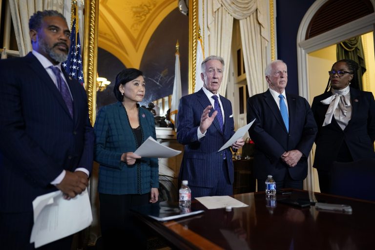 House Ways and Means Committee Chairman Richard Neal, D-Mass., talks to the media after the committee voted on whether to publicly release years of former President Donald Trump's tax returns.