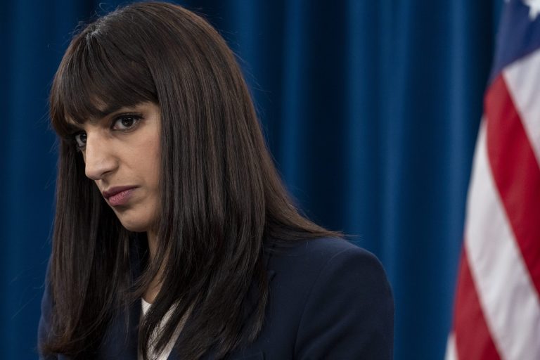 Pentagon spokeswoman Sabrina Singh speaks during a media briefing at the Pentagon.