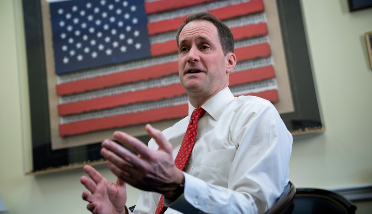 Rep. Jim Himes, D-Conn., speaks with The Associated Press about his new role on the House Intelligence Committee, in his office on Capitol Hill in Washington, Wednesday, Feb. 1, 2023.