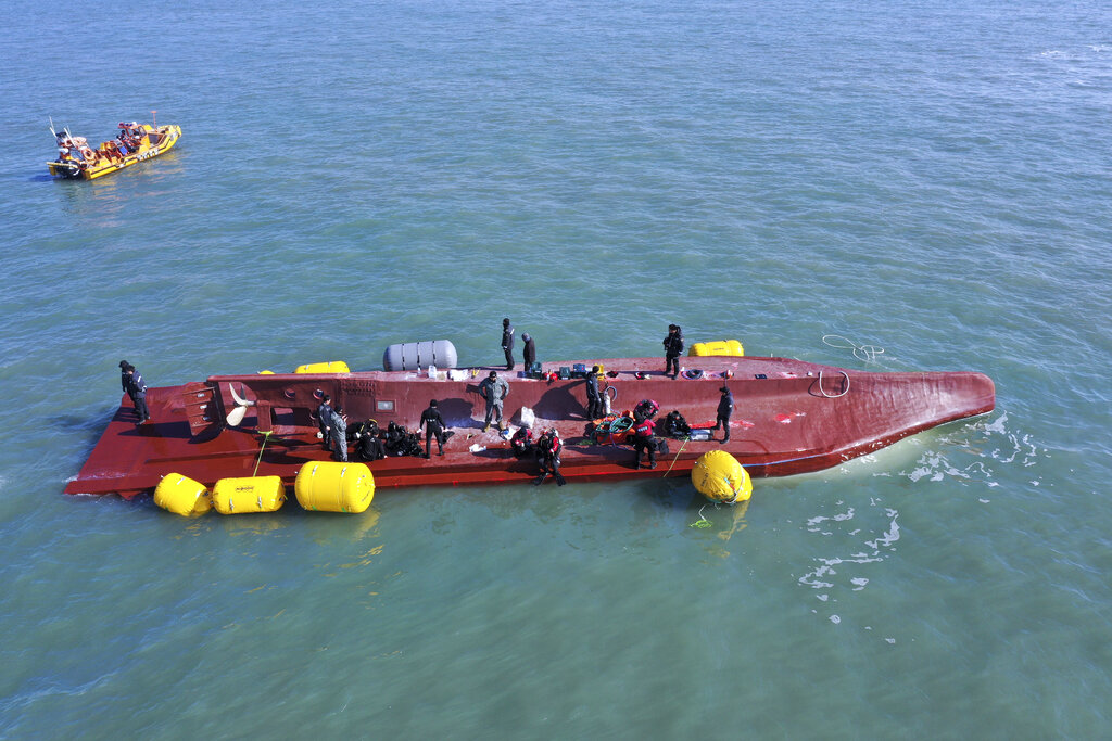Nine missing after fishing boat capsizes in South Korea