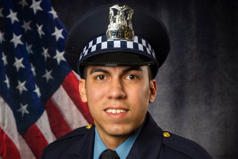 This undated image released by the Chicago Police Department shows officer Andres Vasquez-Lasso, who died after he was wounded in a shootout with a man who was reportedly chasing a woman with a gun in Chicago, authorities said Thursday, March 2, 2023.