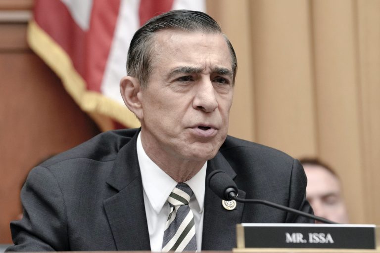 Rep. Darrell Issa, (R-CA), asks a question during a House Judiciary Committee hearing on the oversight of the ATF, Wednesday, April 26, 2023, on Capitol Hill in Washington, D.C. 