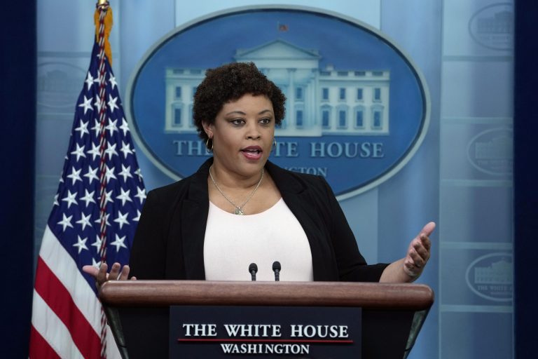 Office of Management and Budget director Shalanda Young speaks during the daily briefing at the White House in Washington, Tuesday, May 30, 2023. 