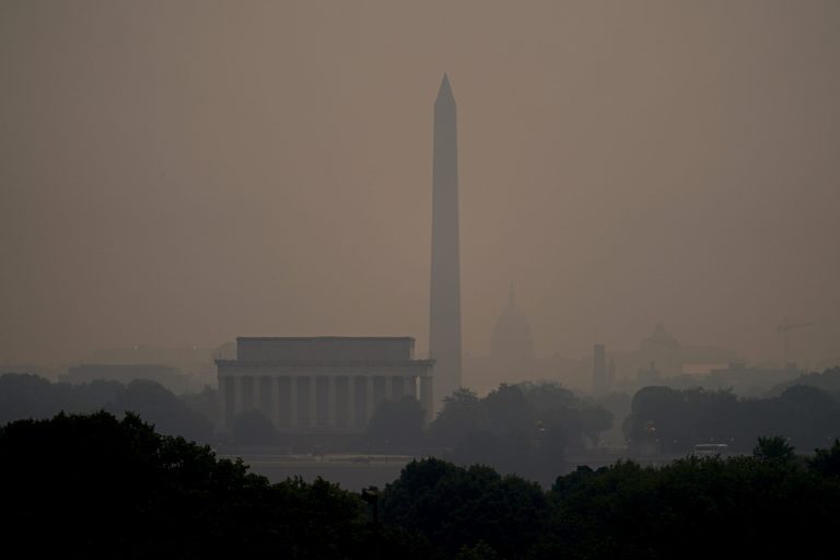 Wildfire smoke: DC air quality plummets to code red again due to Canadian wildfires