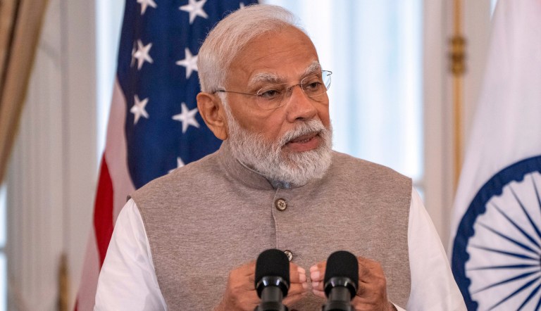 India's Prime Minister Narendra Modi speaks during a State Visit Luncheon at the State Department, Friday, June 23, 2023, in Washington.