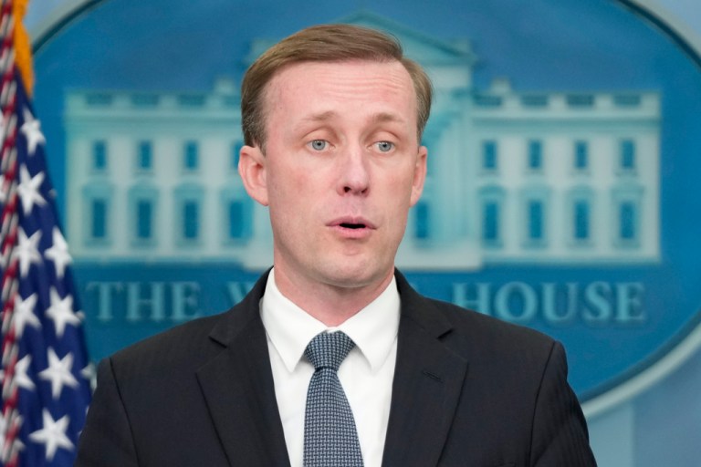 White House national security adviser Jake Sullivan speaks during a press briefing at the White House, Friday, July 7, 2023, in Washington. 