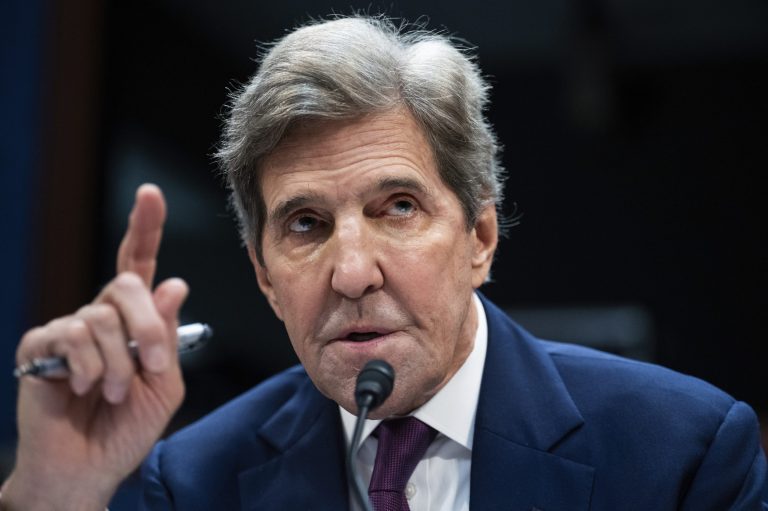 John Kerry, special presidential envoy for climate, testifies during the House Foreign Affairs Subcommittee on Oversight and Accountability hearing titled 