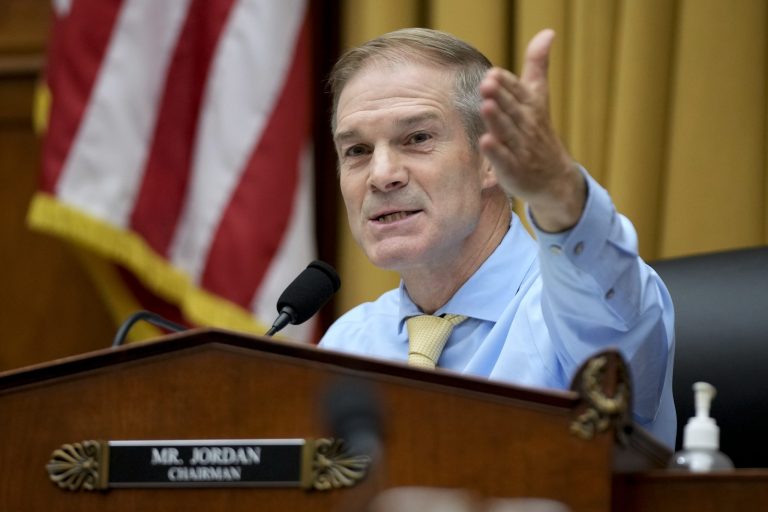Rep. Jim Jordan, R-Ohio, speaks during a House Judiciary subcommittee hearing on Thursday, July 20, 2023. (AP Photo/Patrick Semansky)